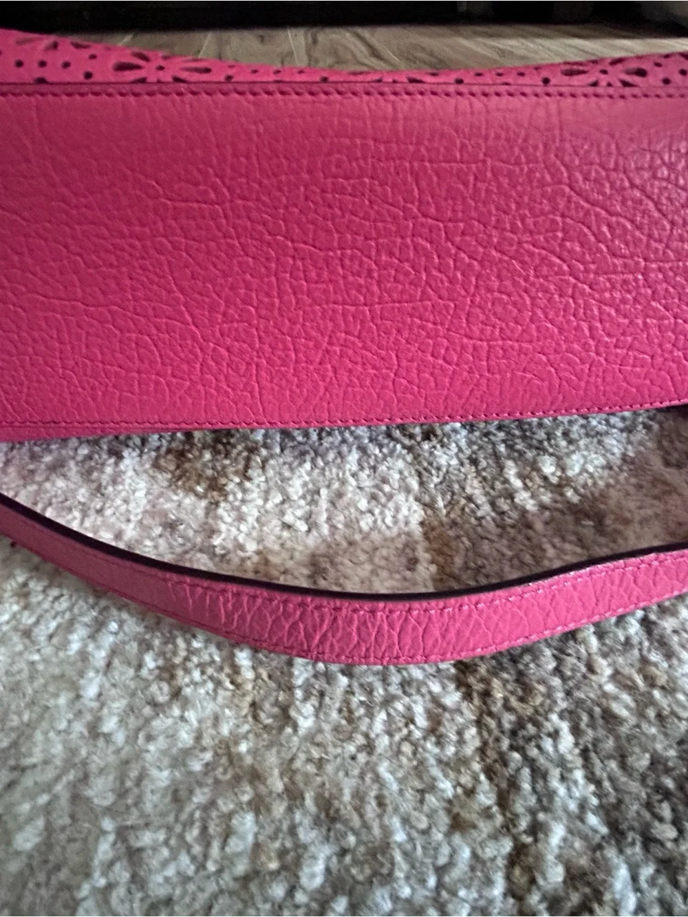 Kate Spade Pink/Coral Floral Laser-Cut Tote Bag
